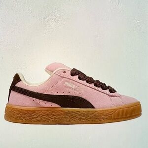 Puma Pink and Brown Suede Skater Shoes - Girl’s Size 4